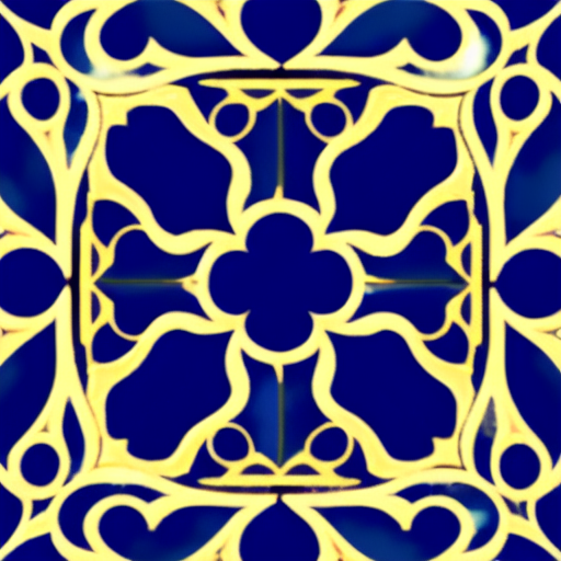 modelshoot style art nouveau ornate, wispy, delicate,  Cobalt blue, black colors , gold leafing , Morrocan Mosaic background , mystical and cosmic theme , gradient , psychedelic , trippy, groovy , hi-res wallpaper pattern, contrast, depth, hyper realism, realism, volumetric lighting