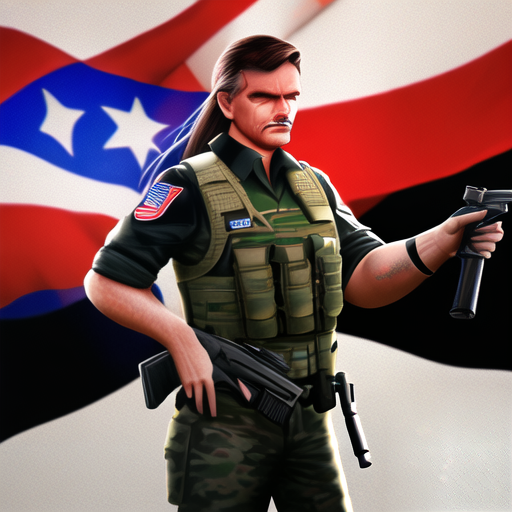  Jair Messias Bolsonaro with a gun, and a flag of USA, reallistic, 4k, real,