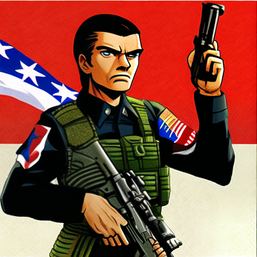  Jair Messias Bolsonaro with a gun, and a flag of USA