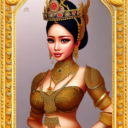 mdjrny-v4 style pregnant javanese Queen full body belly