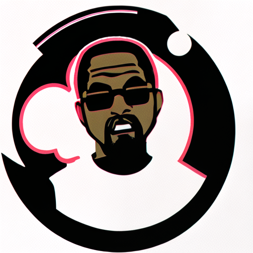  Die-cut sticker, Kanye wes, white background, illustration minimalism, vector, pastel colors