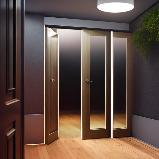 mdjrny-v4 style pivot door wood DSLR photography, sharp focus, Unreal Engine 5, Octane Render, Redshift, ((cinematic lighting)), f/1.4, ISO 200, 1/160s, 8K, RAW, unedited, symmetrical balance, in-frame